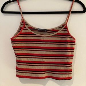 Red, brown and black striped brandy tank
